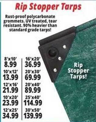 Ocean State Job Lot Rip Stopper Tarps offer