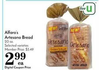 Pavilions Alfaro's Artesano Bread offer