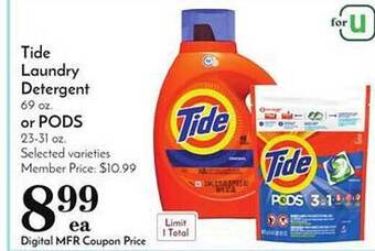 Pavilions Tide Laundry Detergent Or Pods offer