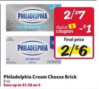 Winn Dixie Philadelphia Cream Cheese Brick offer