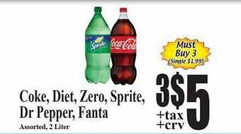 Baja Ranch Coke Diet Zero Sprite Dr Pepper Fanta offer