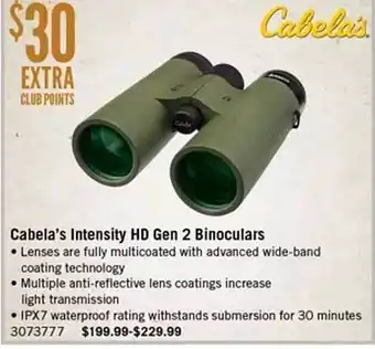 Bass Pro Cabela's Intensity Hd Gen 2 Binoculars offer