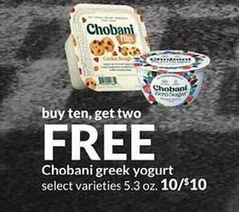 Hy-Vee Chobani Greek Yogurt offer
