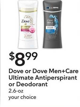 Publix Dove Or Dove Men+care Ultimate Antiperspirant Or Deodorant offer