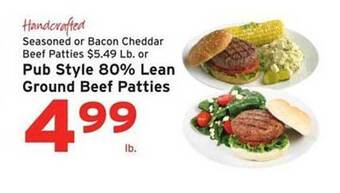 Hannaford Pub Style 80% Lean Ground Beef Patties offer
