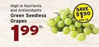 Hannaford Green Seedless Grapes offer