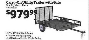 Rural King Carry-on Utility Trailer With Gate offer