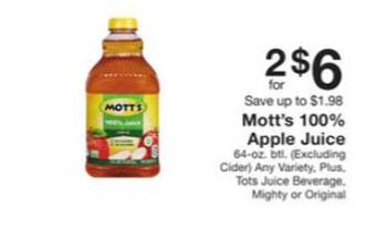Fairway Store Market Mott's 100% Apple Juice offer