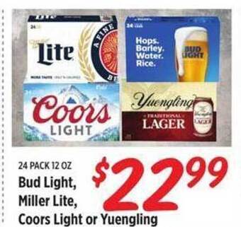 Rouses Bud Light, Miller Lite, Coors Light Or Yuengling offer