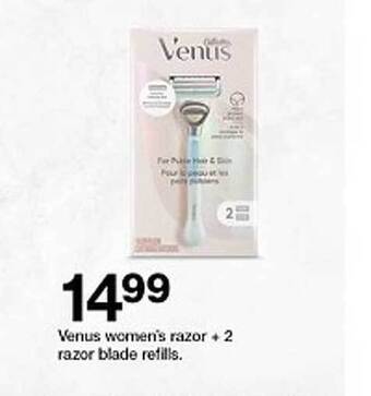 Target Venus Women's Razor + 2 Razor Blade Refills offer