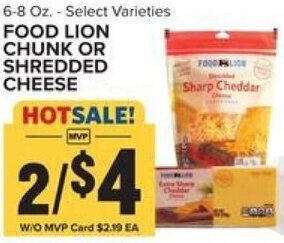 Food Lion Food Lion Chunk or Shredded Cheese 6-8 oz. offer