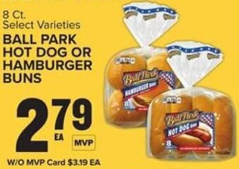 Food Lion Ball Park Hot Dog or Hamburger Buns 8 ct. offer