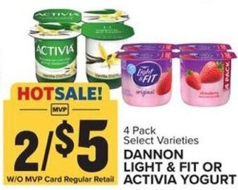 Food Lion Dannon Light & Fit or Activia Yogurt offer