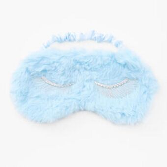 Claire's Eyelash faux fur sleeping mask - blue offer