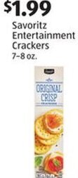 Aldi Savoritz Entertainment Crackers 7-8 oz. offer
