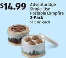 Aldi Adventuridge Single-Use Portable Campfire 2-Pack 14.5 oz. offer