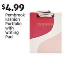 Aldi Pembrook Fashion Portfolio With Writing Pad offer