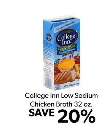 Commissary College Inn Low Sodium Chicken Broth 32 Oz. offer