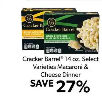 Commissary Cracker Barrel 14 Oz. Select Varieties Macaroni & Cheese Dinner offer