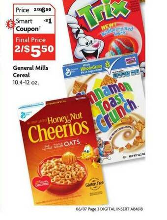Food 4 Less General Mills Cereal offer