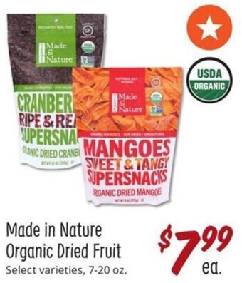 Sprouts Farmers Market Made In Nature Organic Dried Fruit offer