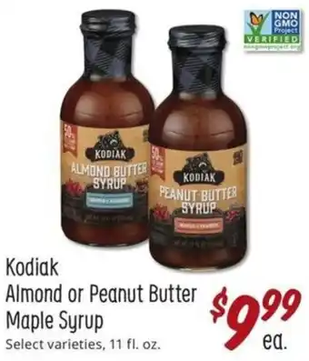 Sprouts Farmers Market Kodiak Almond Or Peanut Butter Maple Syrup offer