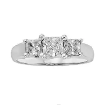 Kohl's The regal collection 18k white gold 1-ct. t.w. igl certified princess-cut colorless diamond 3-stone ring offer
