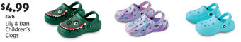 Aldi Lily & Dan Children's Clogs offer