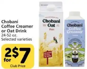 Pavilions Chobani Coffee Creamer Or Oat Drink 24-52 oz. offer