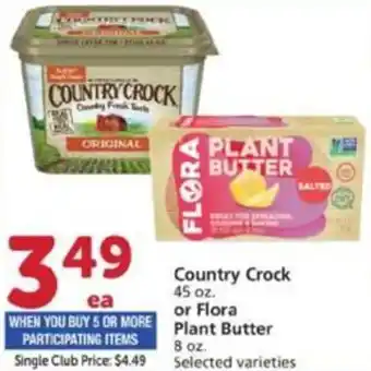 Pavilions Country Crock 45 oz.Or Flora Plant Butter offer