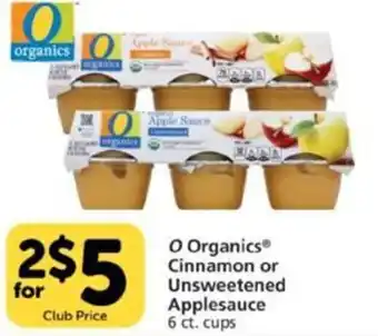 Pavilions O Organic Cinnamon Or Unsweetened Applesauce offer