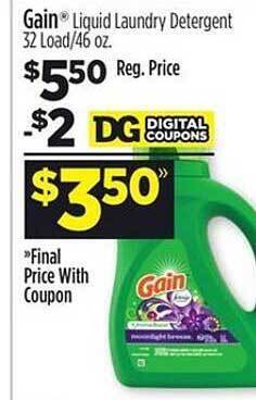 Dollar General Gain Liquid Laundry Detergent offer