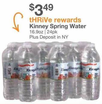 Kinney Drugs Kinney Spring Water offer