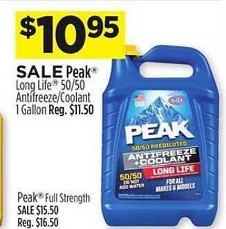 Dollar General Peak Long Life Antifreeze Coolant offer