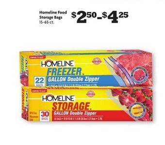 Family Dollar Homeline Food Storage Bags offer
