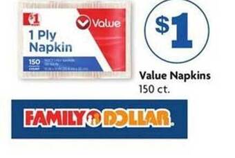Family Dollar Value Napkins offer