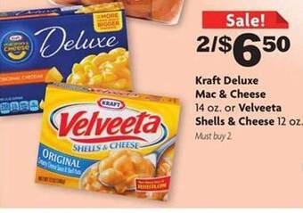 Family Dollar Kraft Deluxe Mac & Cheese Or Velveeta Shells & Cheese offer