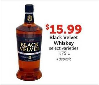 Fareway Black Velvet Whiskey Select Varieties offer