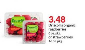 Hy-Vee Driscoll's Organic Raspberries Or Strawberries offer