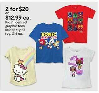 JC Penney Kids' Licensed Graphic Tees Select Styles offer
