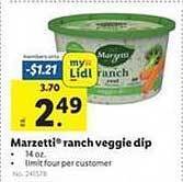 Lidl Marzetti Ranch Veggie Dip offer