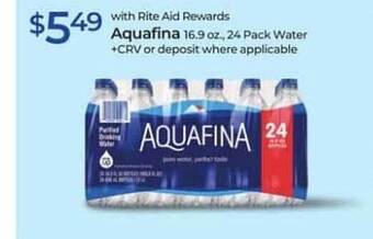 Rite Aid Aquafina Water offer