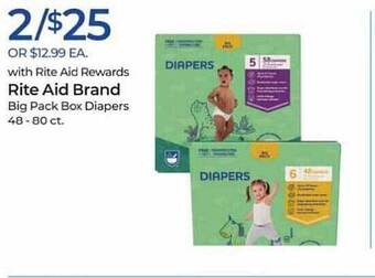 Rite Aid Big Pack Box Diapers offer
