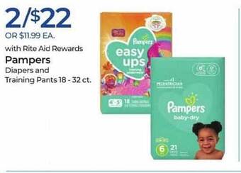 Rite Aid Pampers Diapers And Training Pants offer