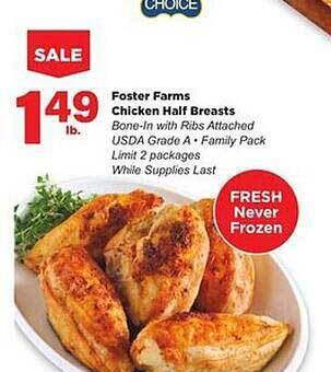 Stater Bros Foster Farms Chicken Half Breasts offer