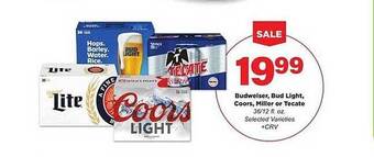 Stater Bros Budweiser, Bud Light, Coors, Miller Or Tecate offer