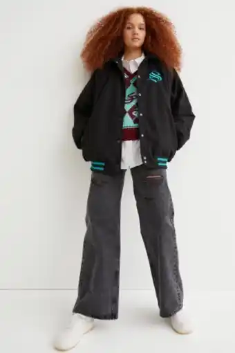 H&M Embroidered baseball jacket offer