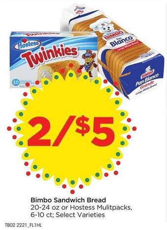 Food 4 Less Bimbo Sandwich Bread Or Hostess Multipacks offer