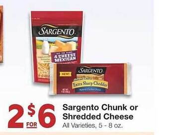 Market Street Sargento Chunk Or Shredded Cheese offer