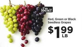 Food 4 Less Red, Green Or Black Seedless Grapes offer